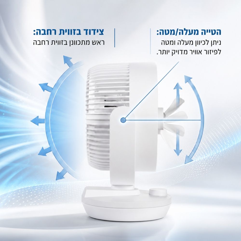 מאוורר 8.5 אינץ׳ עם פיזור אוויר רחב ו-3 מצבי מהירות UNIVERSE NRI-9010